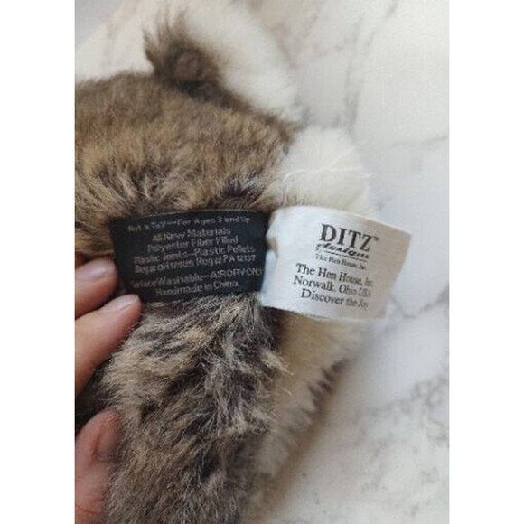 Ditz Designs Plush Bunny Rabbit Mottled Brown Fur Realistic Stuffed Animal 14 In - Picture 5 of 6